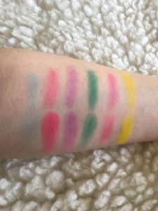 Top row; left to right: Chill, Pout, Sugarlite, Dragon Fly, Pucker, Bammi